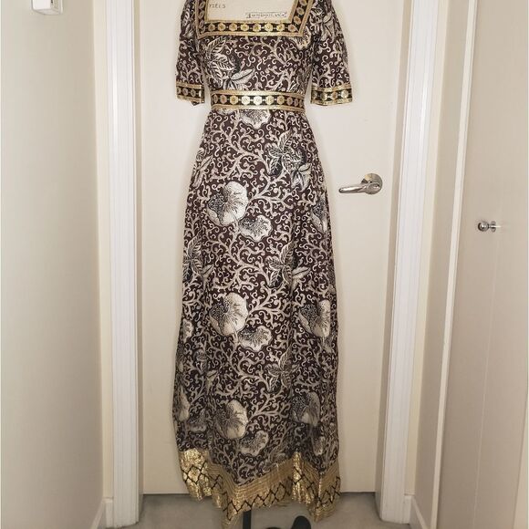 Vintage 60s Jean Varon brocade maxi dress - Picture 1 of 16